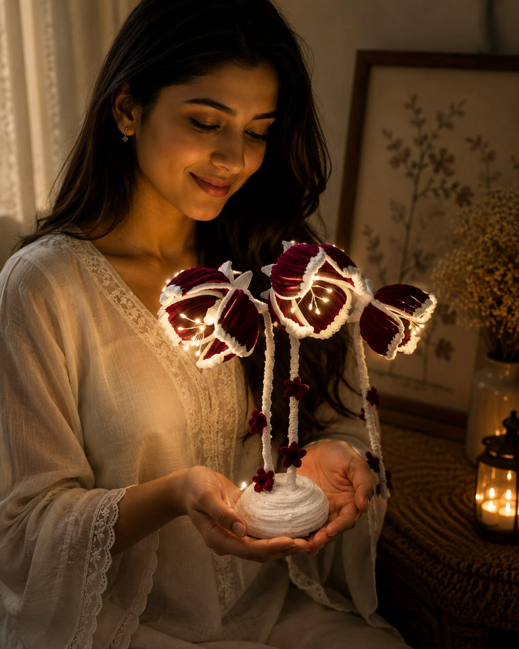 Aesthetic Handcrafted Flower Lamps & Gifts | Mobo Makes