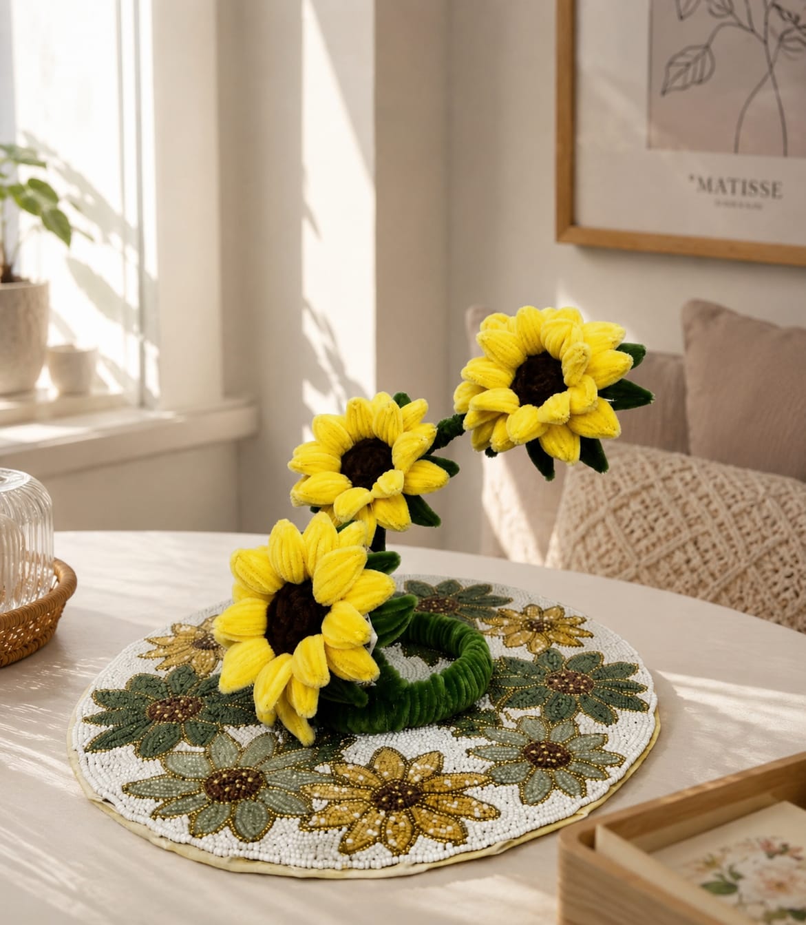 Golden Sunflower Crochet Lamps & Decor | Mobo Makes