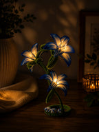 Handcrafted Blue Velvet Lily Lights | Luxury Botanical Art | Mobo Makes