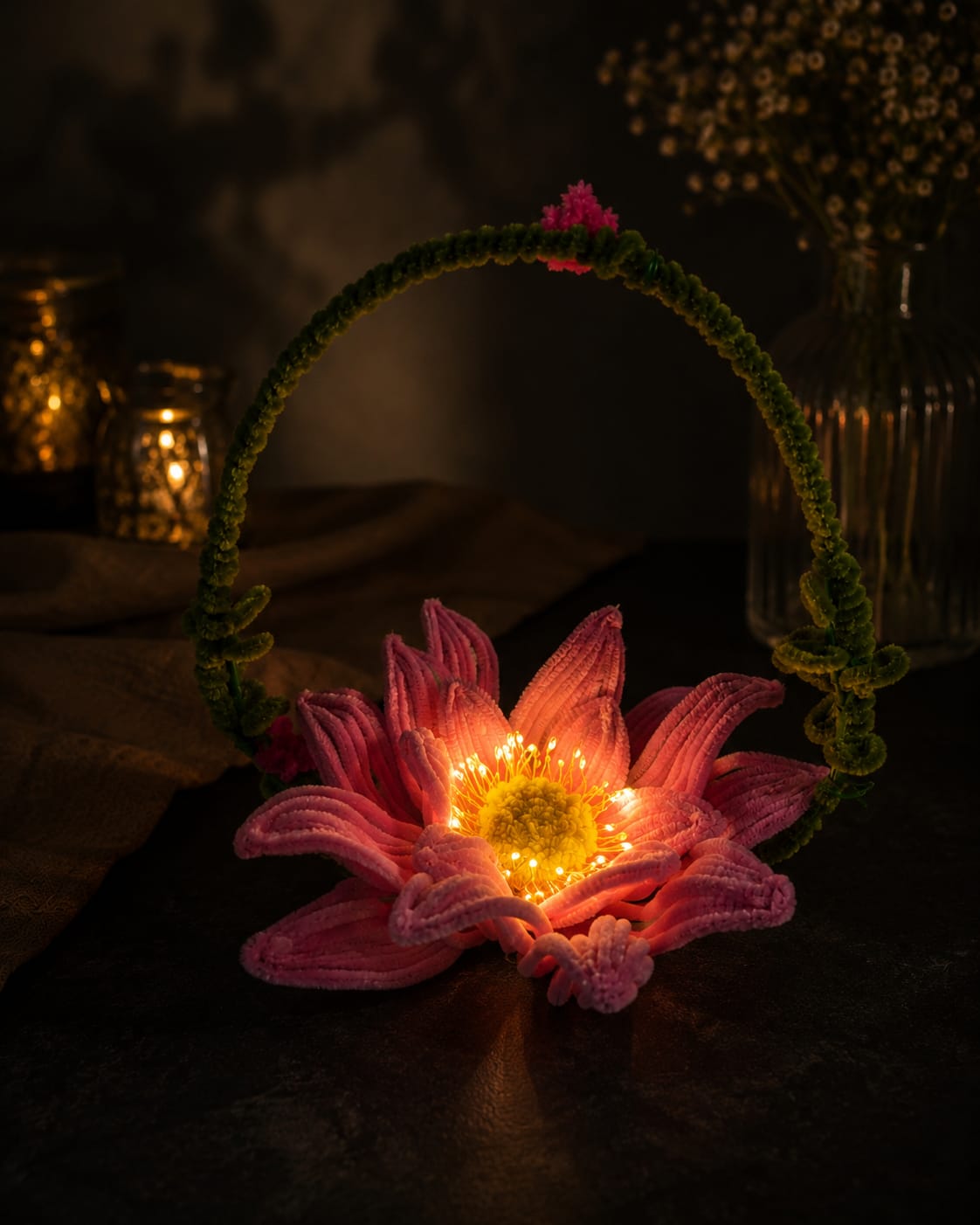 Handcrafted Lotus Flower Basket Light | Luxury Keepsake Gifts | Mobo Makes