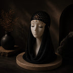 Handmade Net Bonnet with Celestial Charms – Macramé Diamond Pendant Headpiece
