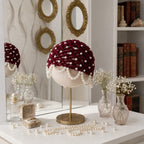 Pearl Embellished Crochet Hair Cap – Burgundy Vintage Mesh Headpiece | Mobo Makes