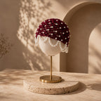 Pearl Embellished Crochet Hair Cap – Burgundy Vintage Mesh Headpiece | Mobo Makes