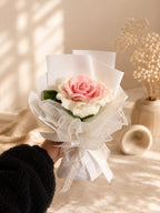 Blush Eternal Rose Crochet Bouquet | Handmade Luxury Forever Flower Gift | MOBO MAKES