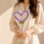 Luxury Handmade Lavender Crochet Heart Flower – Premium Eternal Knitted Heart Bouquet
