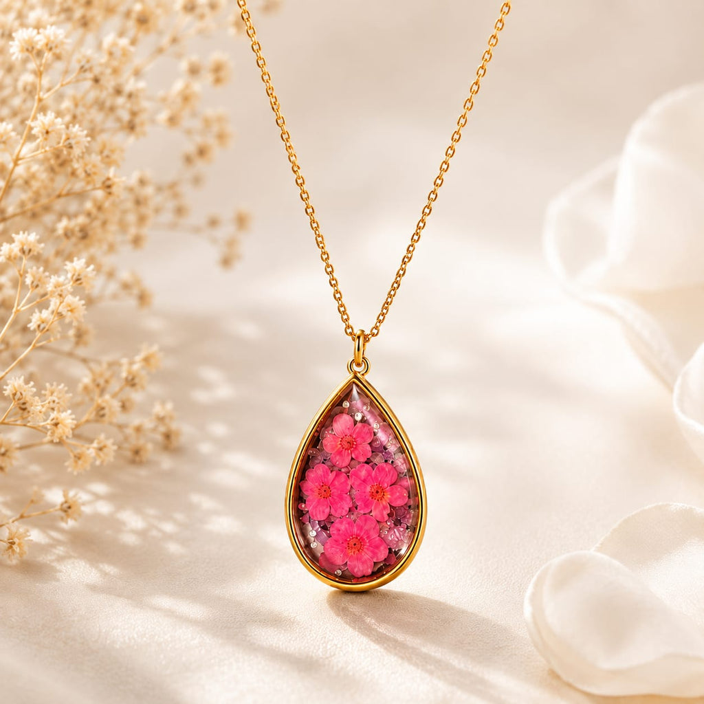 Real Flower Resin Pendant Necklace Collection