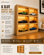 Premium Wooden Diecast Car Display Shelf