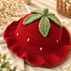 Handcrafted Red Strawberry Crochet Hat