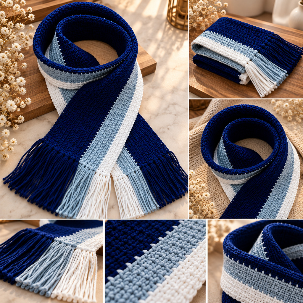 Premium Striped Winter Wrap with Tassel Fringes